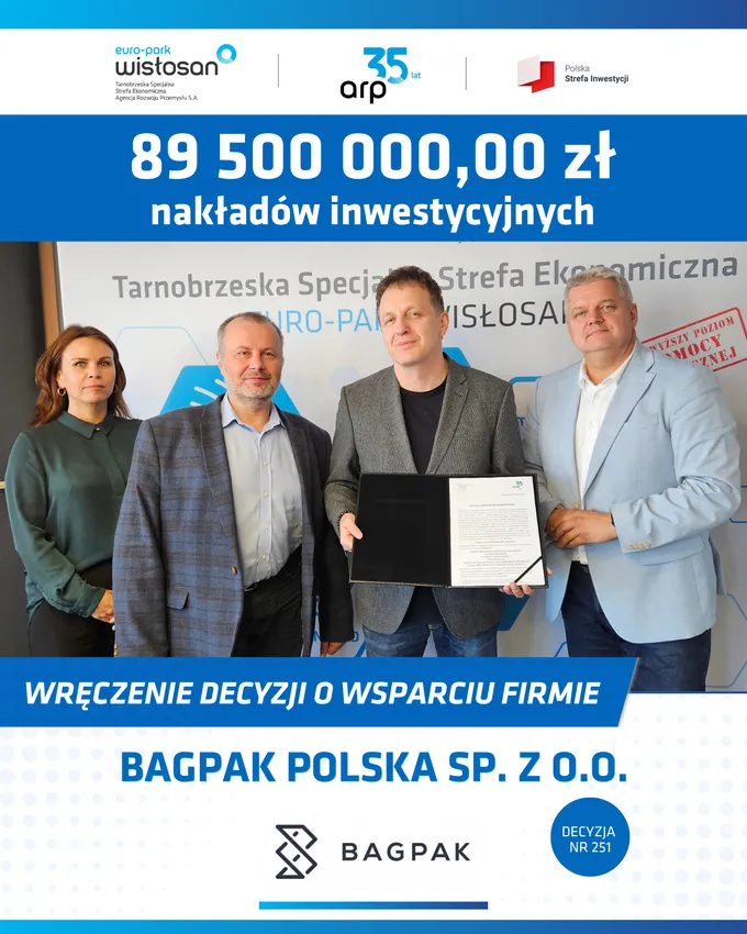 Obraz: 5th support decision for BAGPAK Polska sp. z o.o.