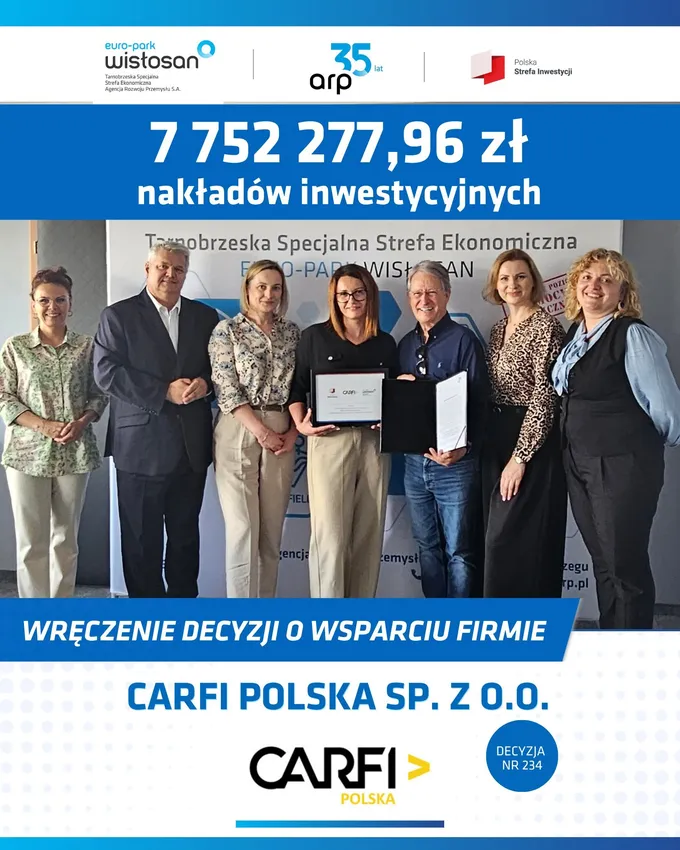 Obraz: Wsparcie dla inwestycji CARFI Polska sp. z o.o.