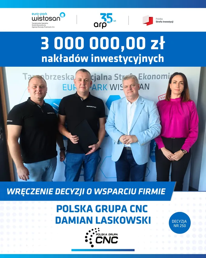 Obraz: Polska Grupa CNC: Damian Laskowski once again with the support of TSSE EURO-PARK WISŁOSAN!