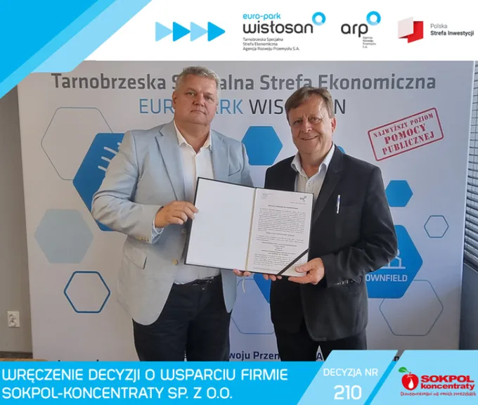 Obraz: Kolejna decyzja o wsparciu w TSSE EURO-PARK WISŁOSAN